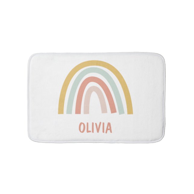 Tapete De Banheiro Boho Pastel Rainbow Personalizado (frente)