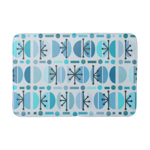 Tapete De Banheiro Boho Retro Bowls Linhas Turquoise