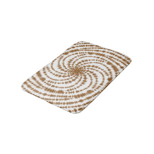 Tapete De Banheiro Boho Terracotta Spiral Padrão Tie Dye