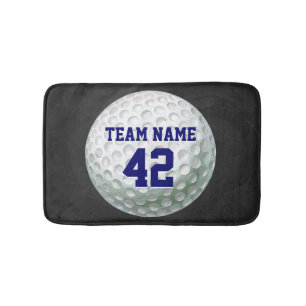 Tapete De Banheiro Bola de golfe pintada com nome