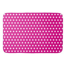 Tapete De Banheiro Bold White Polka Dots on Hot Pink
