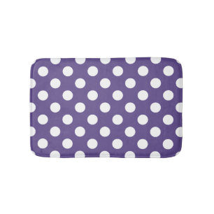 Tapete De Banheiro Bolinhas brancas no ultravioleta