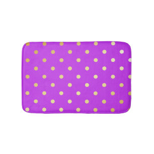 Tapete De Banheiro bolinhas elegantes do roxo do ouro do falso