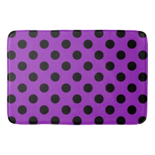 Tapete De Banheiro bolinhas pretas em roxo