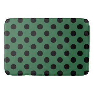 Tapete De Banheiro Bolinhas pretas em verde-cinza
