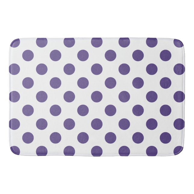 Tapete De Banheiro Bolinhas ultravioletas em branco (Frente)