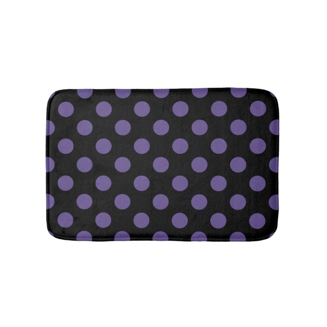 Tapete De Banheiro Bolinhas ultravioletas em preto (frente)