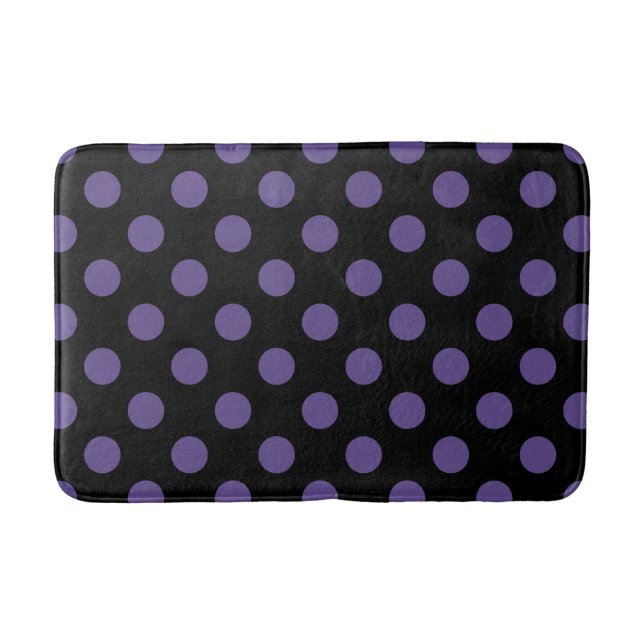 Tapete De Banheiro Bolinhas ultravioletas em preto (Frente)