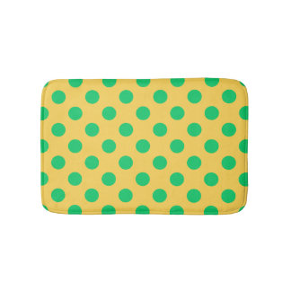 Tapete De Banheiro Bolinhas verdes em amarelo