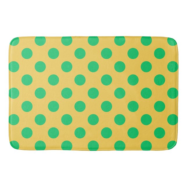 Tapete De Banheiro Bolinhas verdes em amarelo (Frente)