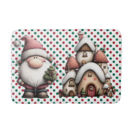 Tapete De Banheiro Bolinhas vermelhas e verdes