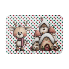 Tapete De Banheiro Bolinhas vermelhas e verdes