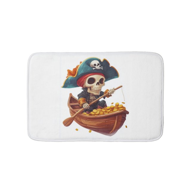 Tapete De Banheiro Bone Buccaneer � Funny Pirate Skull (frente)