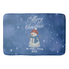 Tapete De Banheiro Boneco de Neve Caprichoso Feliz Natal