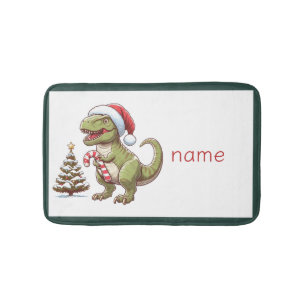Tapete De Banheiro Bonito dinossauro de Natal Mat