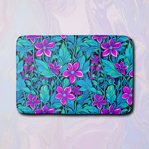 Tapete De Banheiro Bonito Roxo e Azul Teal Floral