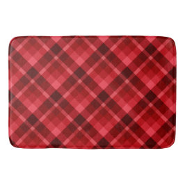 Tapete De Banheiro Bonito Ruby Red Xadrez Padrão Grande Banheira