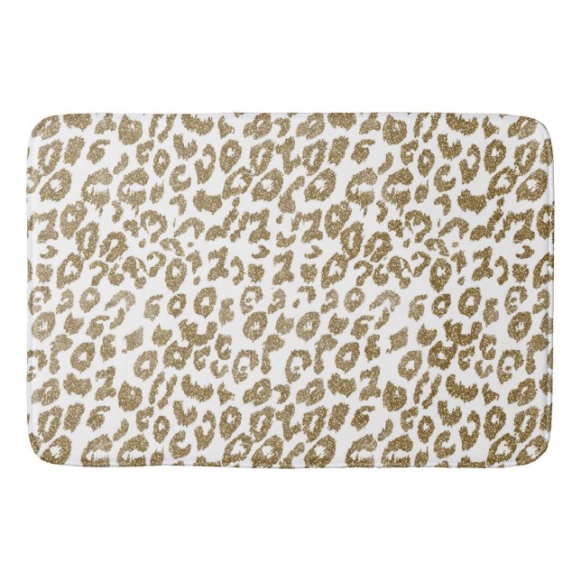 Tapete De Banheiro Bonito Trendy Leopard Imprima Literatura Dourada (Frente)