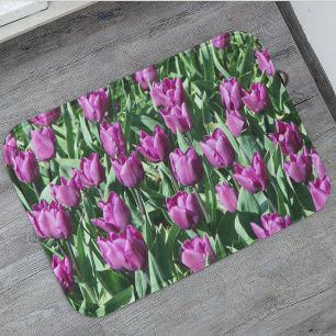 Tapete De Banheiro Bonito Tulipas Roxas Floral
