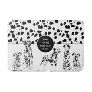 Tapete De Banheiro Bonitos Dalmatianos Black & White Happy Spots