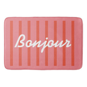 Tapete De Banheiro Bonjour Pink Striped Colorous Divertido