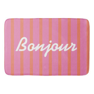 Tapete De Banheiro Bonjour Striped Pink