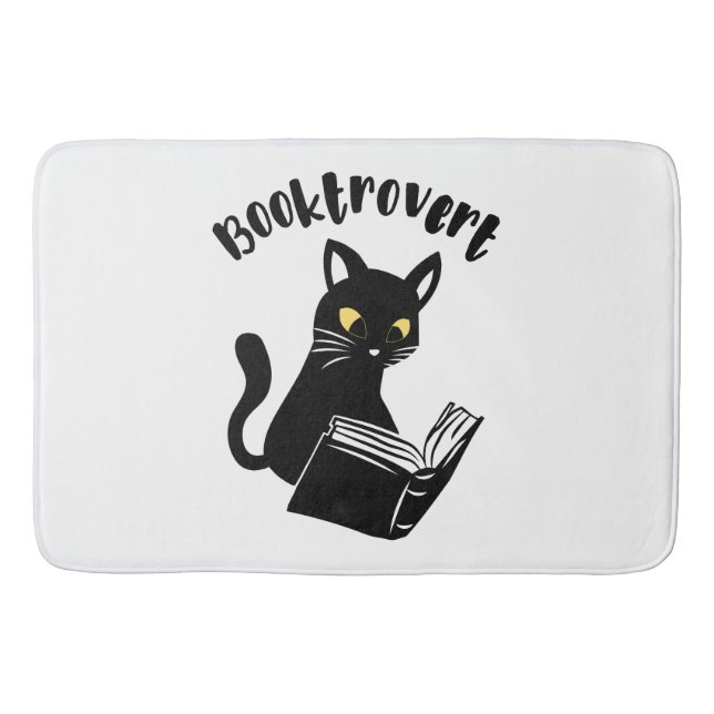 Tapete De Banheiro Booktrovert cat com livro (Frente)