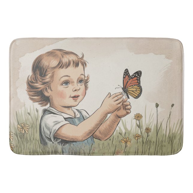 Tapete De Banheiro borboleta 70s (Frente)