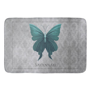 Tapete De Banheiro Borboleta de Teal Jeweled