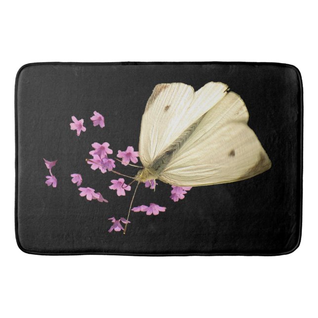 Tapete De Banheiro Borboleta em Verbena Flores Bath Mats (Frente)