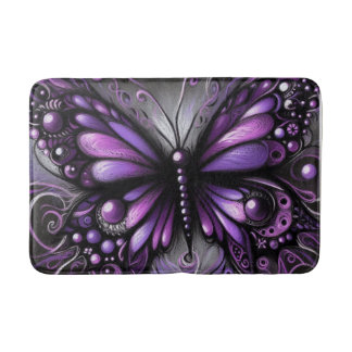 Tapete De Banheiro Borboleta Gótica Whimsical Purple Black Colortion