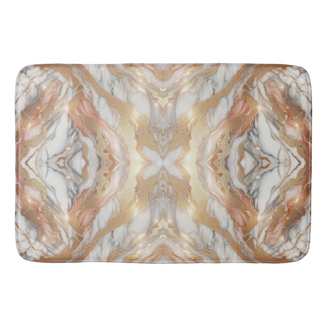 Tapete De Banheiro Borboleta Luxuosa de Trendy Marble, Dourada Glam R (Frente)