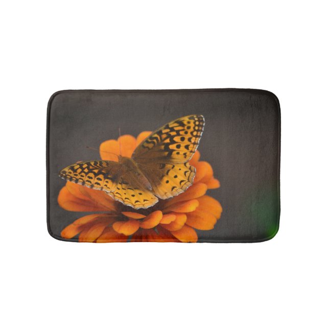 Tapete De Banheiro Borboleta Na Zinnia Bath Mat (frente)