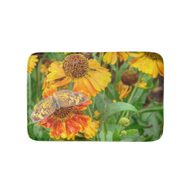 Tapete De Banheiro Borboleta Pearl Crescent em Sneezeweed (frente)