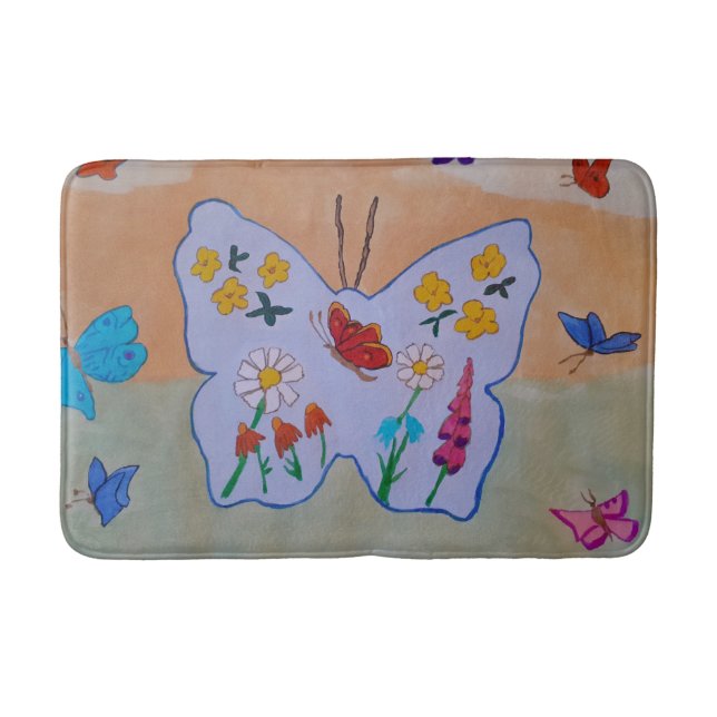 Tapete De Banheiro Borboleta Sonhando Bath Mat (Frente)