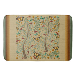 Tapete De Banheiro Borboletas e Laranjeiras Nouveau