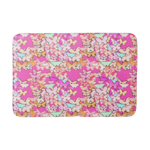 Tapete De Banheiro Borboletas, multi e profundamente - rosa