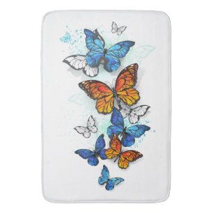 Tapete De Banheiro Borboletas voadoras Morpho e Monarca