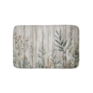 Tapete De Banheiro Botanical Foliage Farmhouse Barn Wood look
