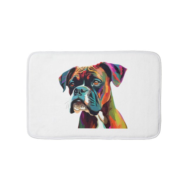 Tapete De Banheiro Boxer Dog Colorido (frente)