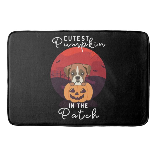 Tapete De Banheiro Boxer In Pumpkin Dogs Pumpkin No Patch (Frente)