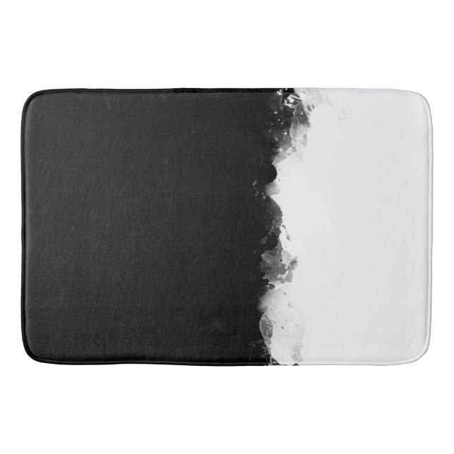 Tapete De Banheiro Branco se mistura com preto (Frente)