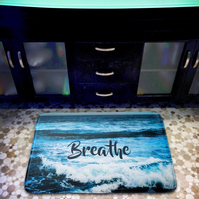 Tapete De Banheiro "Breathe" Hawaii Turquoise Blue Ocean Waves Foto (Criador carregado)