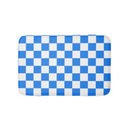 Tapete De Banheiro Bright Blue and White Checkers