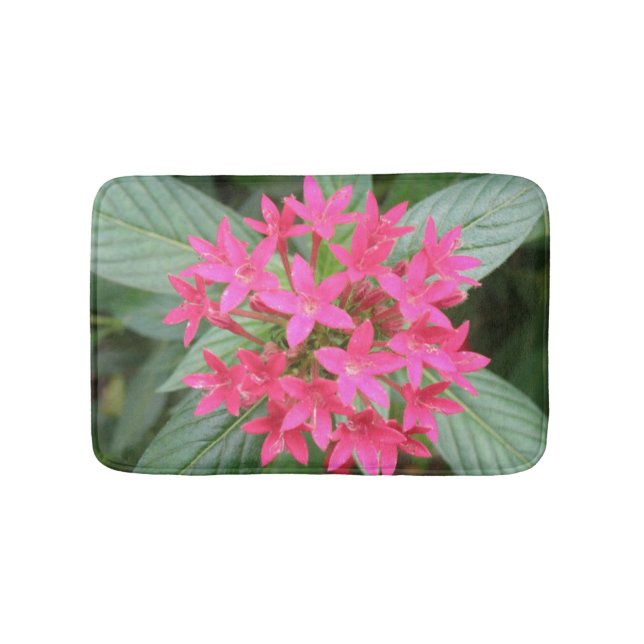 Tapete De Banheiro Bright Pink Tropical Flowers Mat (frente)
