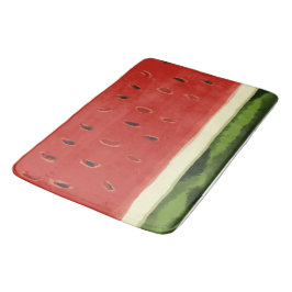 Tapete De Banheiro Bright Red Watercolor Watermelle Bath Mat
