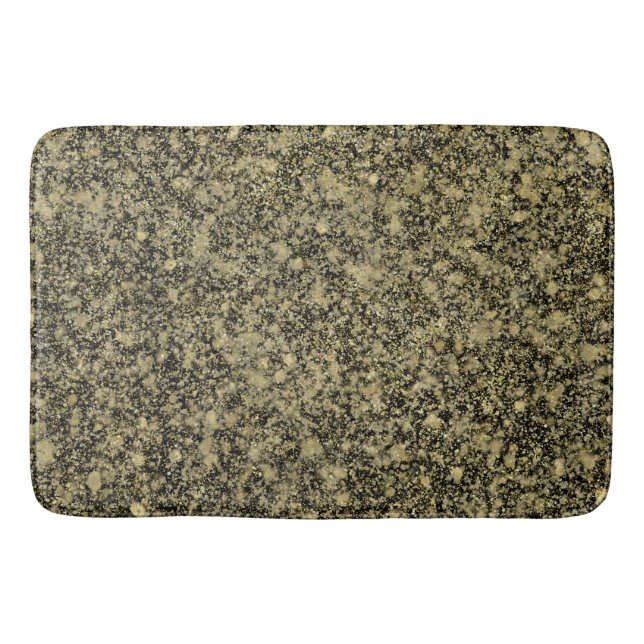 Tapete De Banheiro Brilho de Glitter Preto e Dourado (Frente)