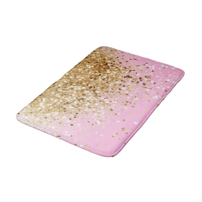 Tapete De Banheiro Brilho Rosa Dourado nº 1 (Angulado)