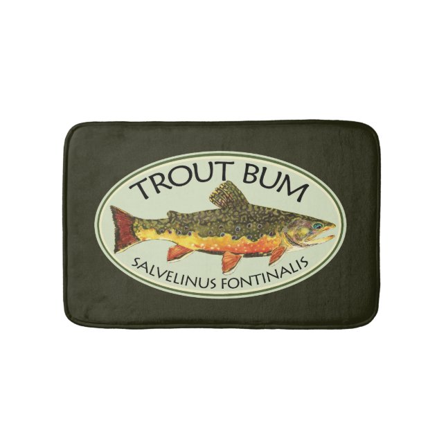 Tapete De Banheiro Brook Trout Bum Pescar Humoroso (frente)