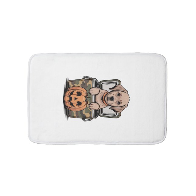 Tapete De Banheiro Brown Lab Dog Halloween Spooky (frente)